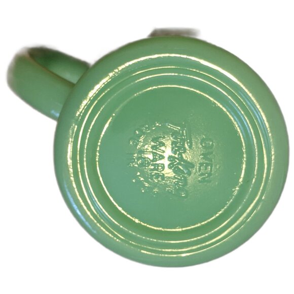 Vintage Fire King Milk Glass Jadeite Mugs Lot of 2 Polka Dots & Lace Oven Ware - Picture 7 of 7